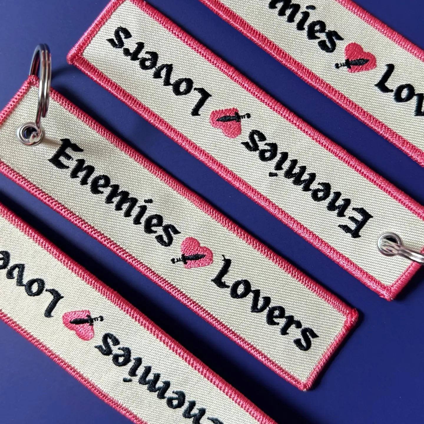 Enemies to Lovers Fabric Keychain/Bookish Pull Tag