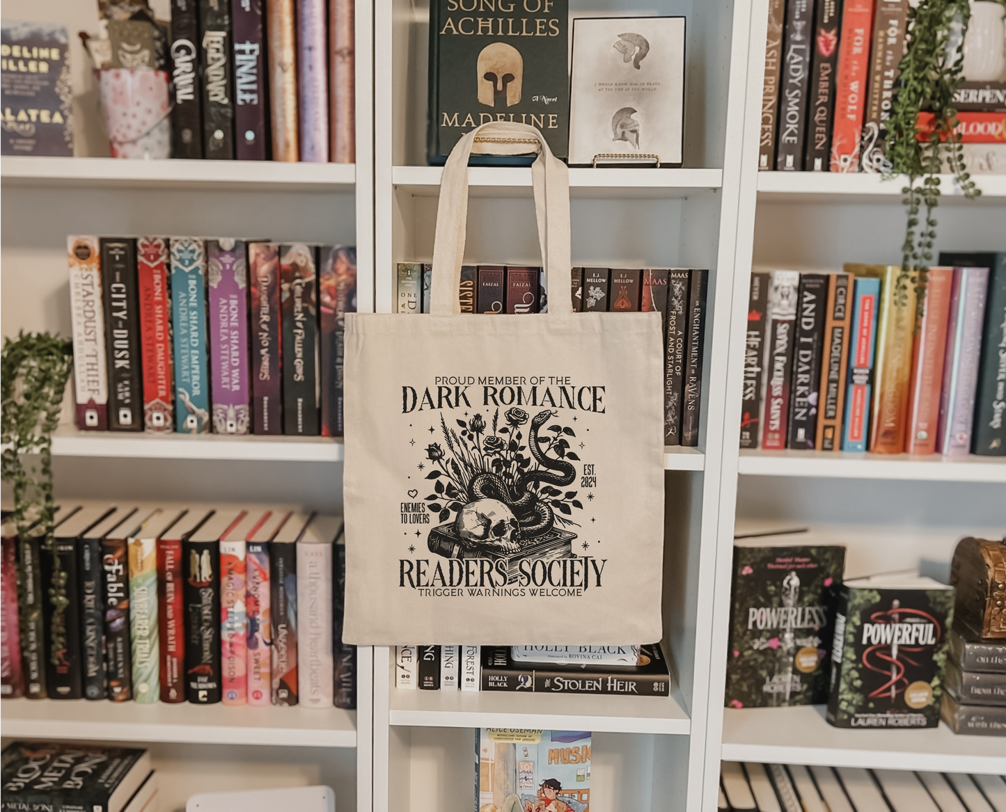 Dark Romance Reader's Society tote bag