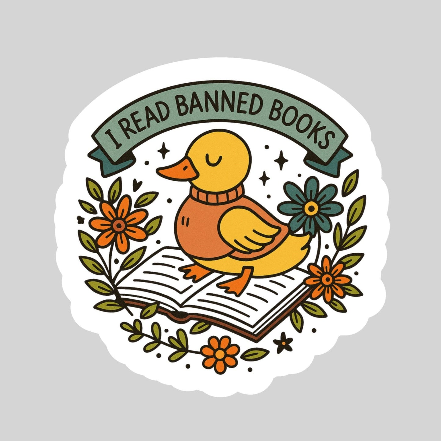 I Read Banned Books Book Reader Sticker