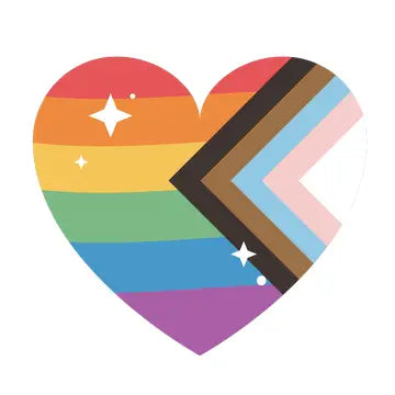 LGBTQIA+ Rainbow Heart Vinyl Sticker