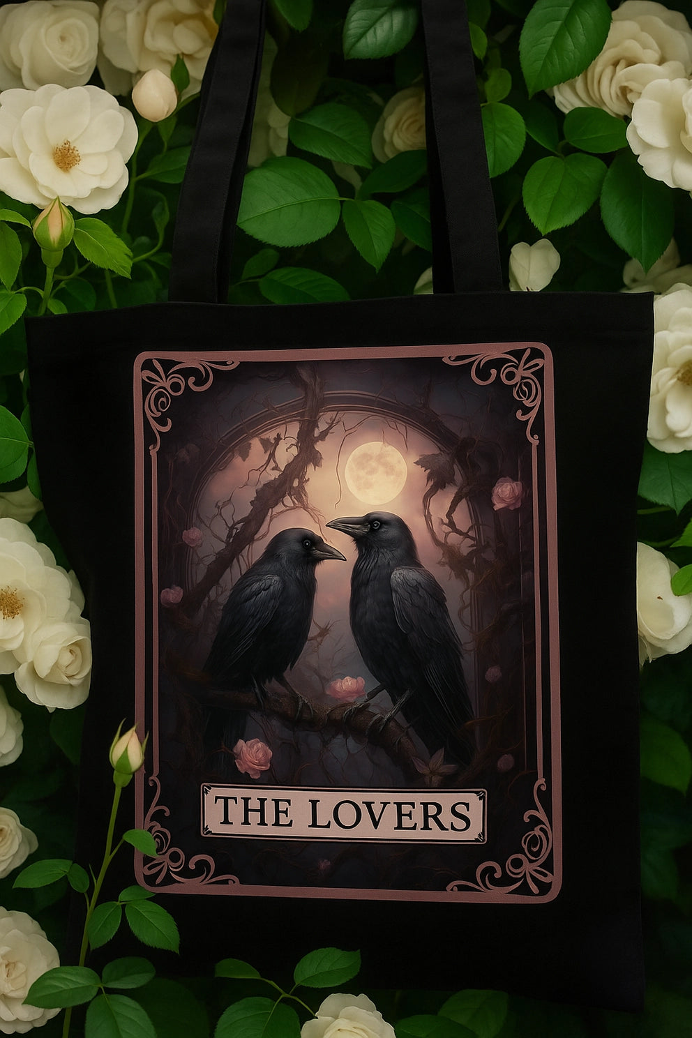 The Lovers Raven Tote Bag