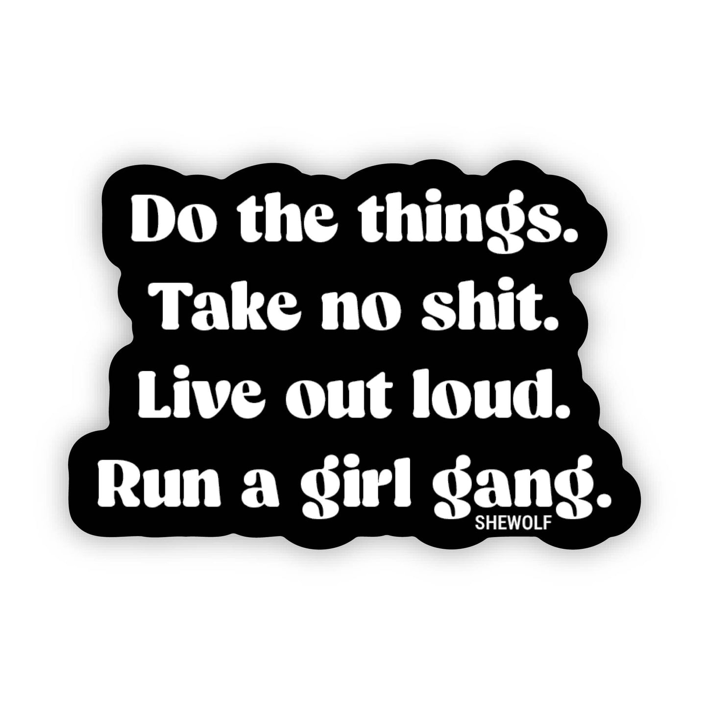 Sticker: Take No Shit, Run a Girl Gang
