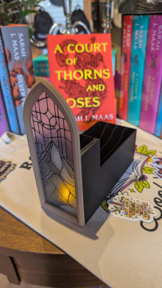 Stained Glass E-Reader Shelf Storage