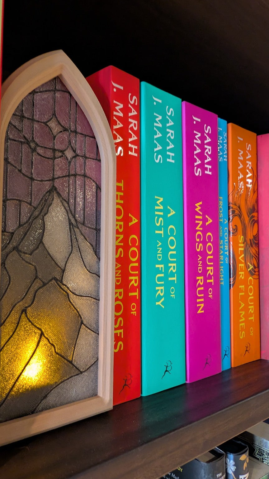 Stained Glass E-Reader Shelf Storage