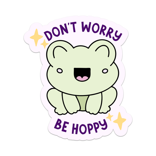 Don't Worry, Be Hoppy Vinyl Sticker