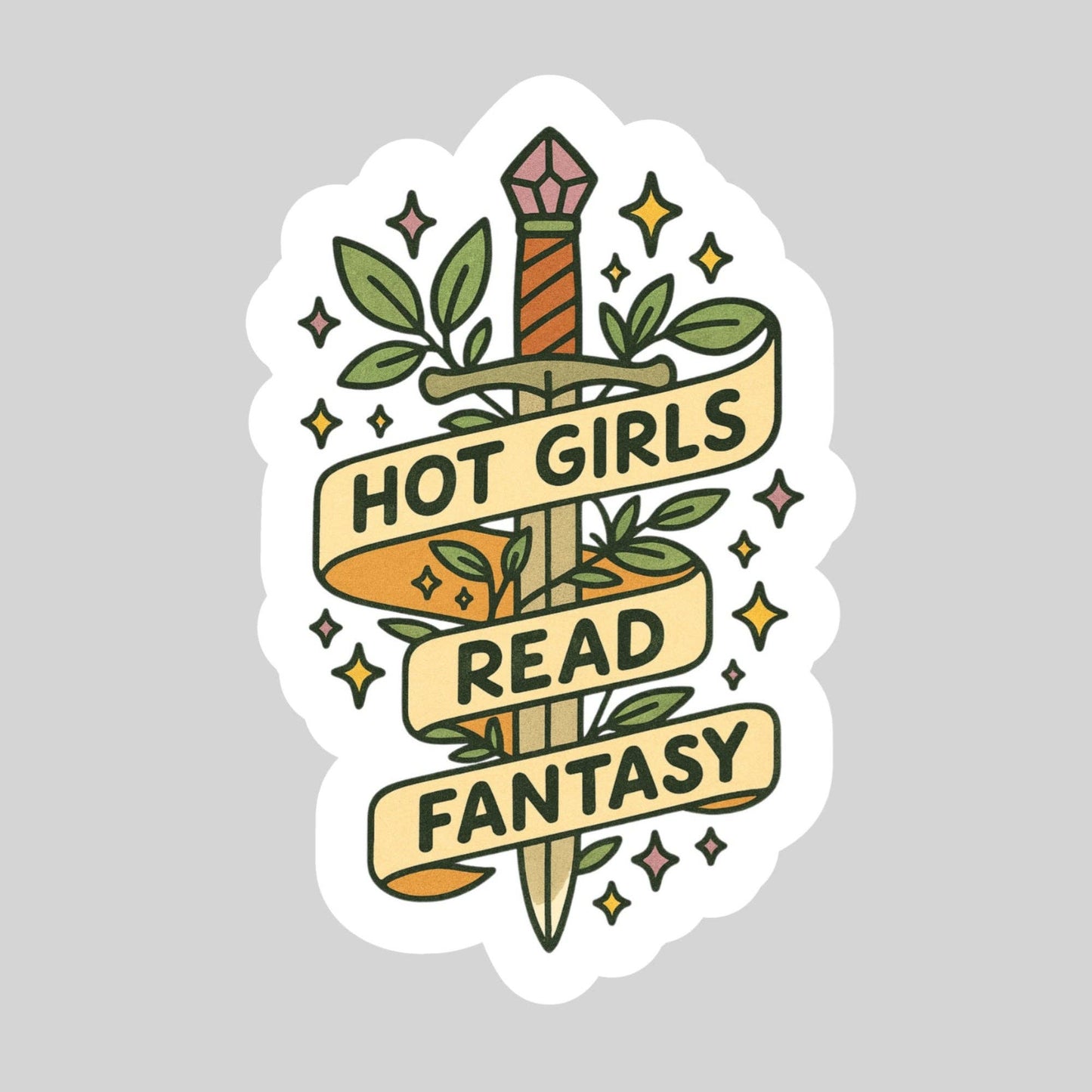 Hot Girls Read Fantasy Book Reader Sticker