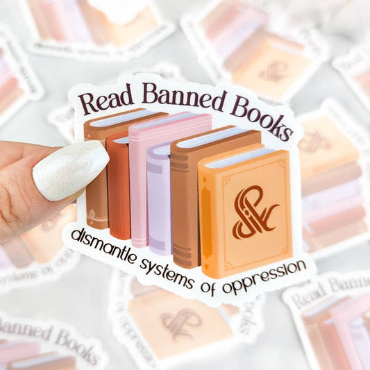 Read Banned Books vinyl sticker - Bookish sticker - Indie