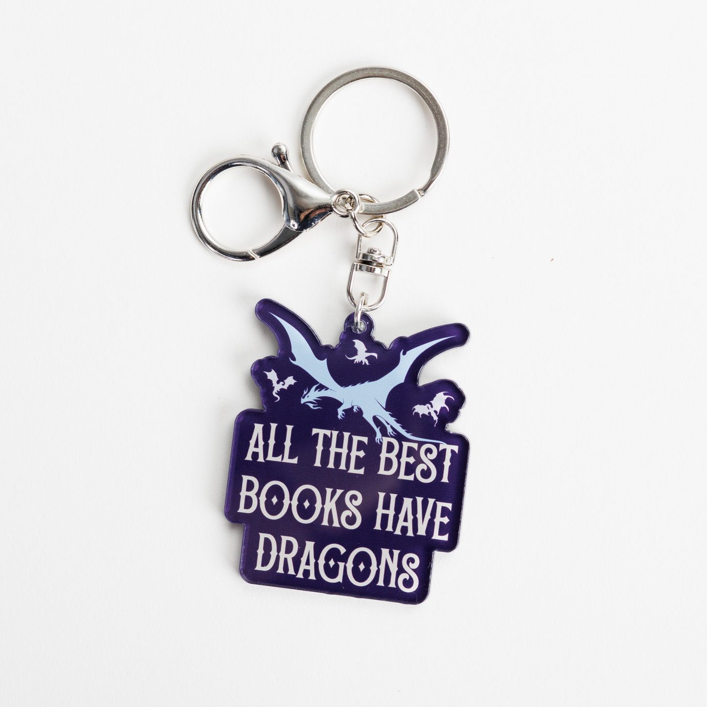 All the Best Books Have Dragons Keychain