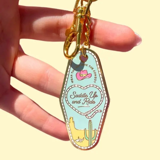 Cowboy Romance Enamel Keychain