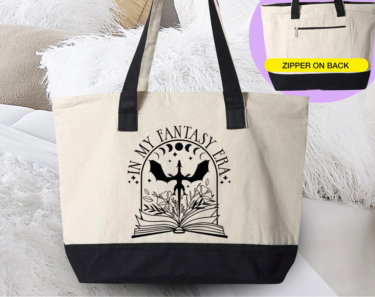 In My Fantasy Era -  Reading Books D & D Gaming Canvas Tote
