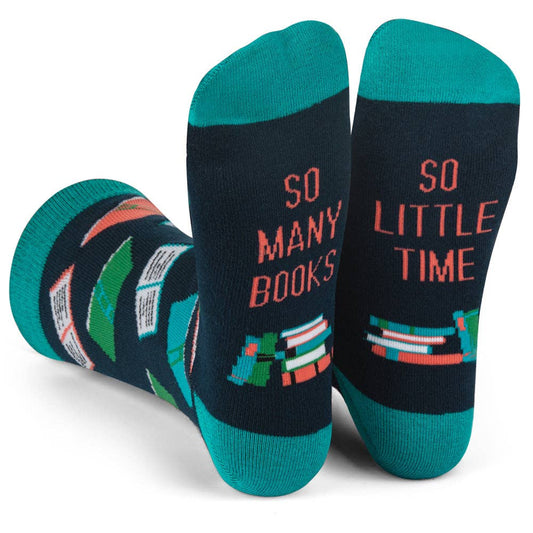 So Many Books Socks Gift for Readers, Unisex Men and Women