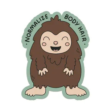 Normalize Body Hair Yeti Big Foot Cryptid Vinyl Sticker