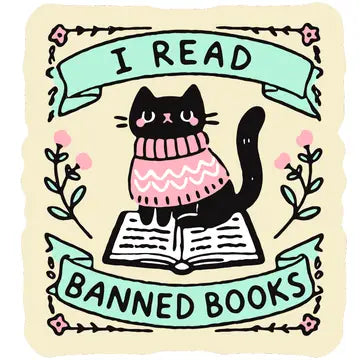 I Read Banned Books Vinyl Sticker