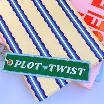Plot Twist Fabric Keychain/Bookish Pull Tag