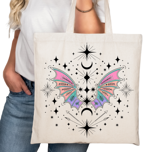 Romantasy Dragon WIngs Bookish Tote Bag